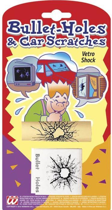Gerçekçi Cam Kurşun Deliği Şakası Sticker - Şeffaf Kırık Cam Efektli Oto & Ev Sticker