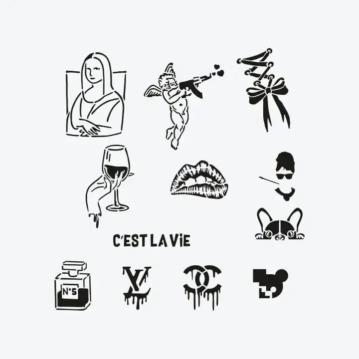 Paris City Pack Dövme Şablon Seti