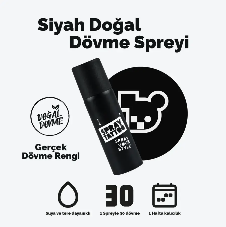 Doğal Dövme Spreyi Siyah 50 ml