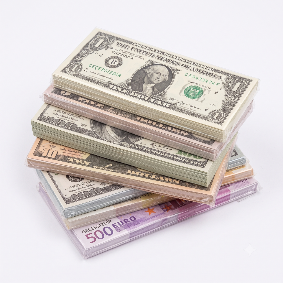 Geçersiz Düğün ve Şaka Parası - TL / Dolar / Euro Oyuncak Eğitim Parası Deste