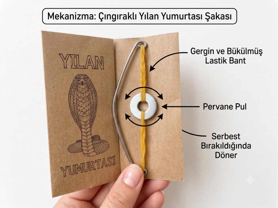 Çıngıraklı Yılan Yumurtası Şakası - Sesli Zarf Mekanizmalı Nostaljik Şaka Oyuncağı