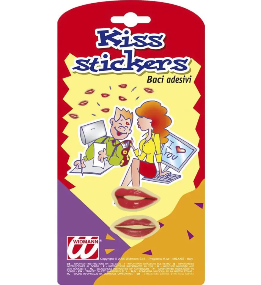 Ruj Lekesi Sticker Şakası - Gömlek ve Boyun İçin Dudak İzi Çıkartma