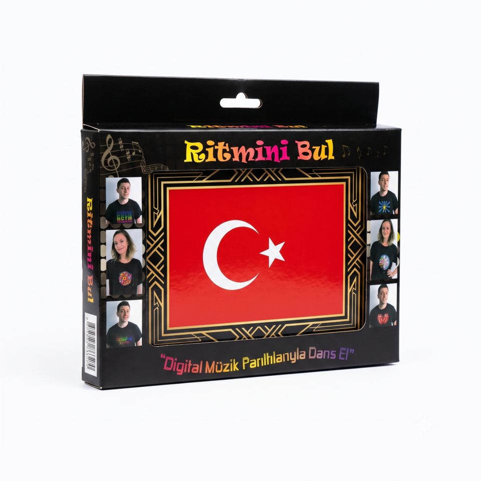 Sese Duyarlı Işıklı Panel - Sese Duyarlı Araç ve Parti Tişört LED Stikerı - Türk Bayrağı