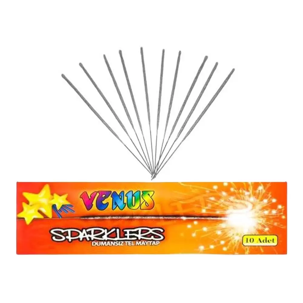 Dumansız Tel Maytap 10 Adet - Kutlama ve Doğum Günü Tel Maytabı (Sparklers)